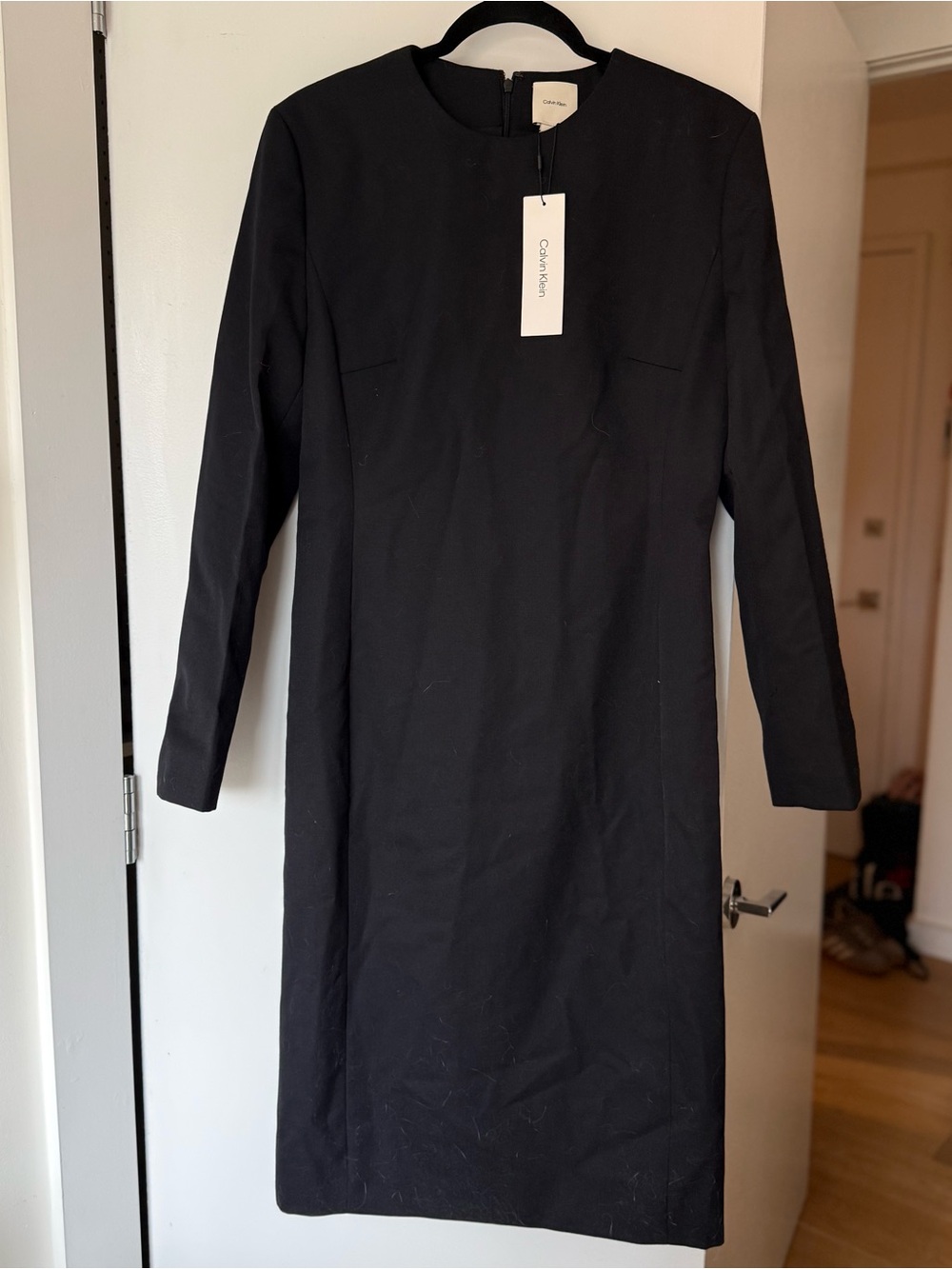Calvin Klein Black Long Sleeve Sheath Dress